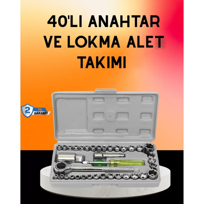 Nevamel® 40 Parça Cırcır Lokma Anahtar Seti Profesyonel Kullanım