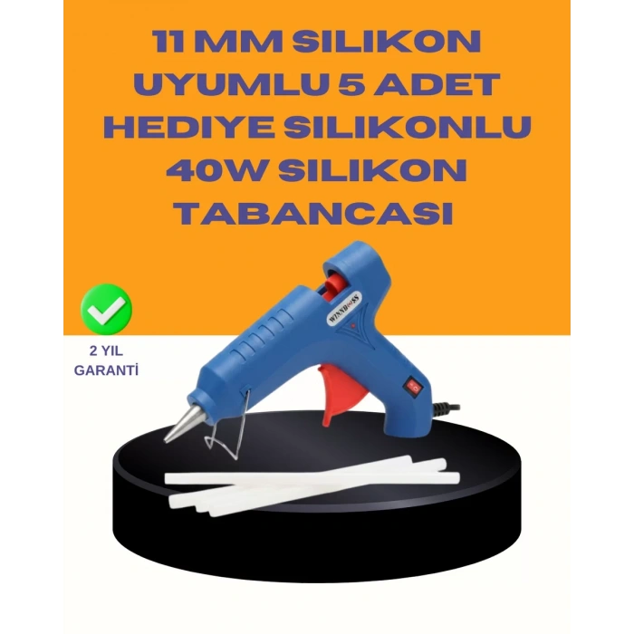 Nevamel® 40W Sıcak Mum Silikon Tabancası 5 Silikon Hediyeli Hızlı Yapıştırma