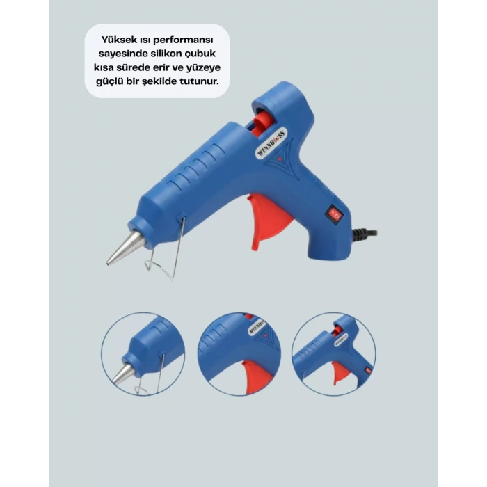 Nevamel® 40W Sıcak Silikon Tabancası 5 Silikon Hediyeli Dayanıklı Tasarım