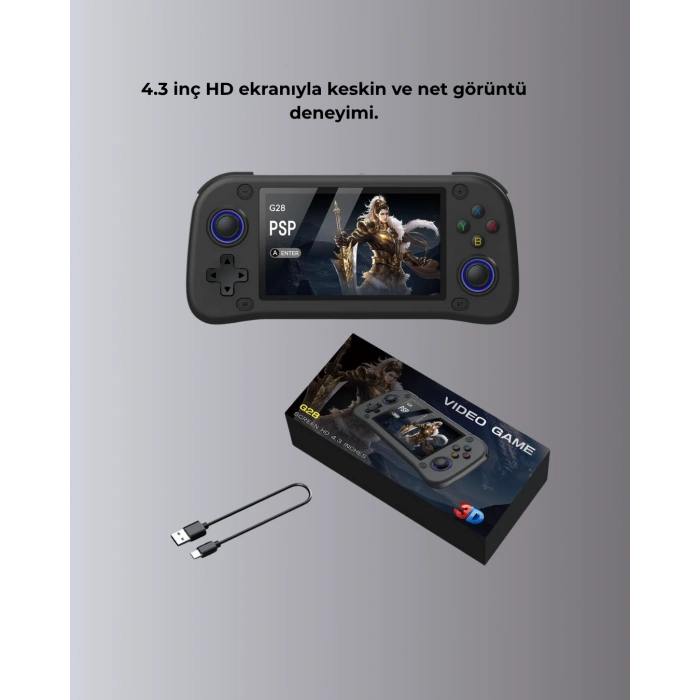 Nevamel 4.3” HD Ekranlı El Konsolu 64GB Hafıza Kartı ve 10000 Yüklü Oyun