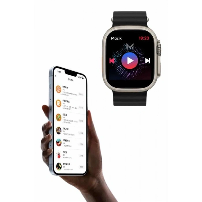 Nevamel 49mm Akıllı Saat Amoled Ekranlı Kadın Erkek Kol Saati Plastik Kordon