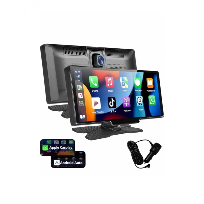 Nevamel® 4K 10.2 İnç Çift Kameralı Araç Multimedya Ekranı CarPlay Kablosuz Tüm Cihazlara Uyumlu