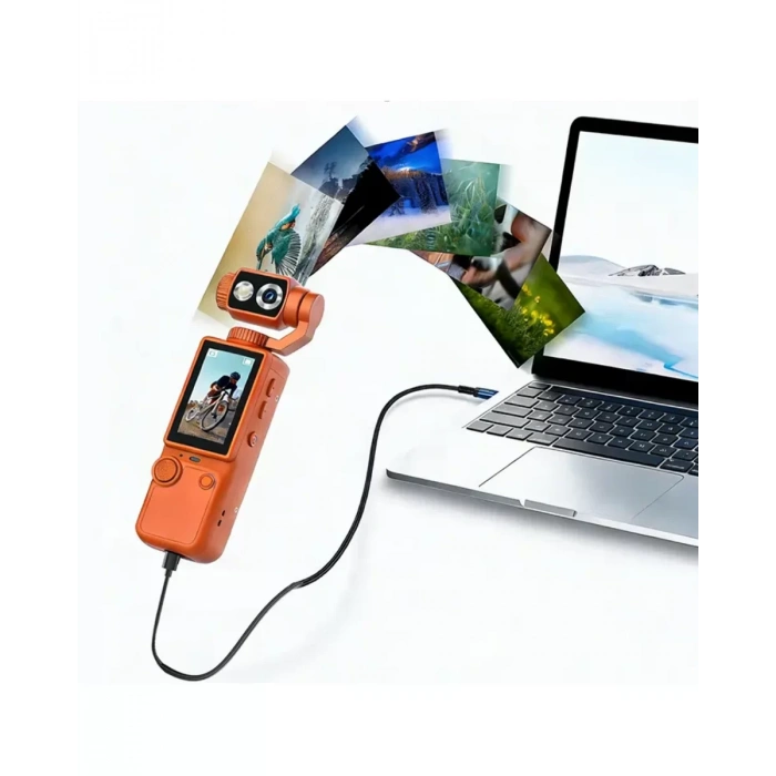 Nevamel® 4K Video Çekim Özellikli Gimbal Kamera 180 Derece Dönebilen Lens Stabil Çekim