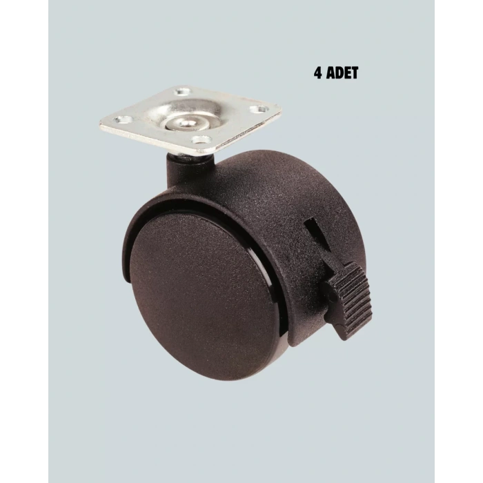 Nevamel® 4’lü Kilitli Tekerlek Ayak 4 cm Sessiz ve Dayanıklı