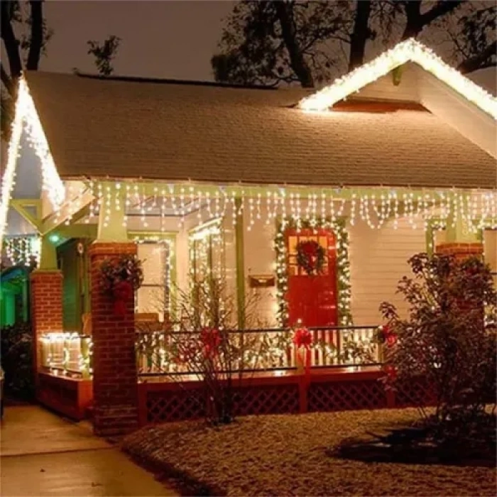 Nevamel 4m 120 LED Çakarlı Perde Işık