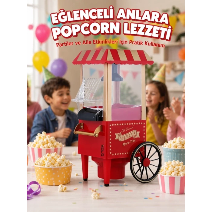 Nevamel® 5 Dakikada Popcorn Hazırlayan Yağsız Patlatma Makinesi
