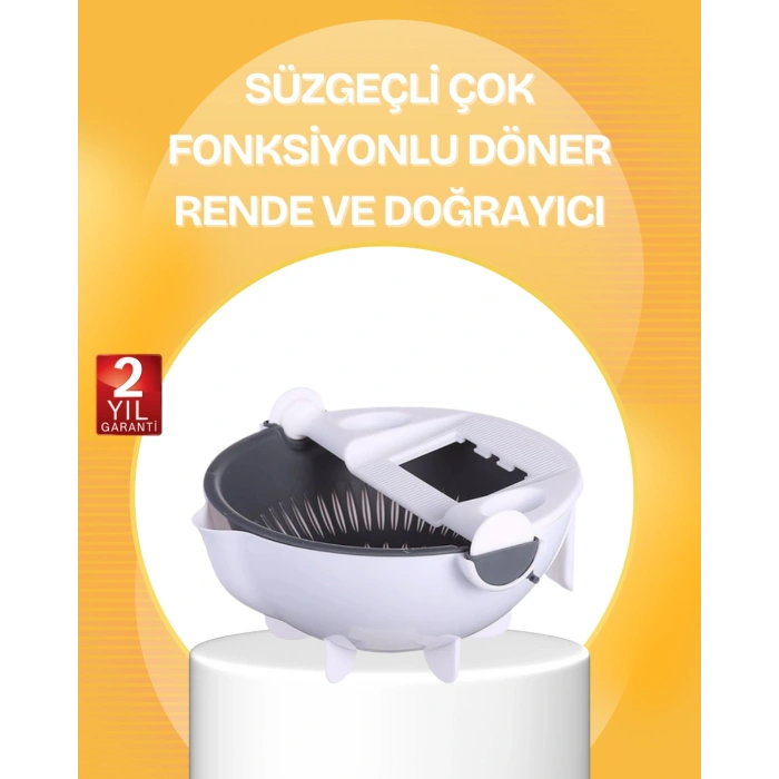 Nevamel 5 Fonksiyonlu Döner Süzgeçli Rende ve Dilimleyici Aparat