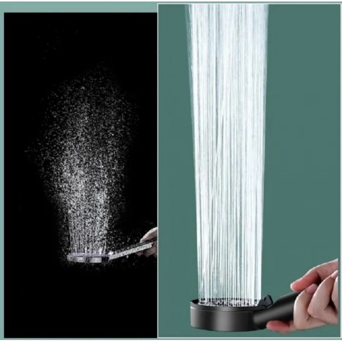 Nevamel 5 Kademeli Duş Başlığı Siyah