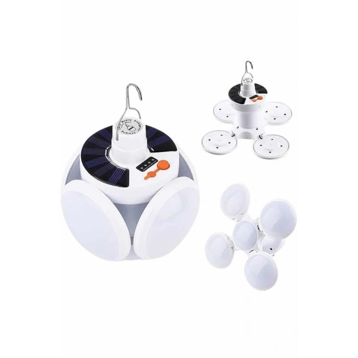 Nevamel 5 Kanatlı Bahçe Aydınlatma Led Askılı Solar Güneş Enerji Usb Sarjlı