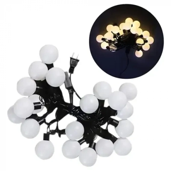 Nevamel 5 Metre 28 LED Mini Top Işık Sarı Fişli Siyah Kablo