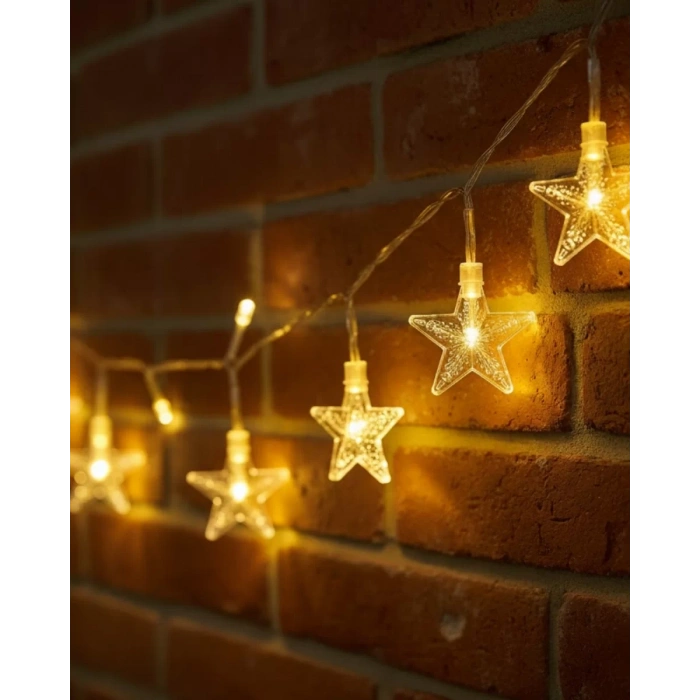 Nevamel® 5 Metre Yıldız LED Işık Günışığı Beyaz İç Mekan Dekoratif Aydınlatma