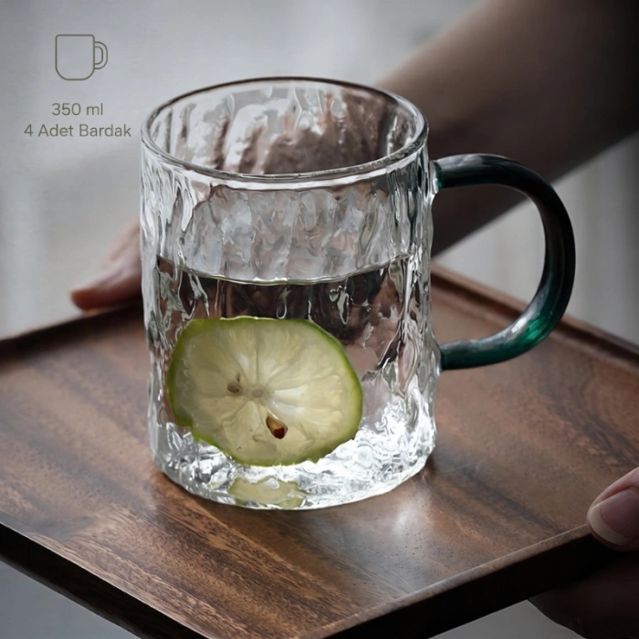 Nevamel® 5 Parça Bardaklı Sürahi Seti - Cam - 1800 ml Sürahi - 4 Bardak