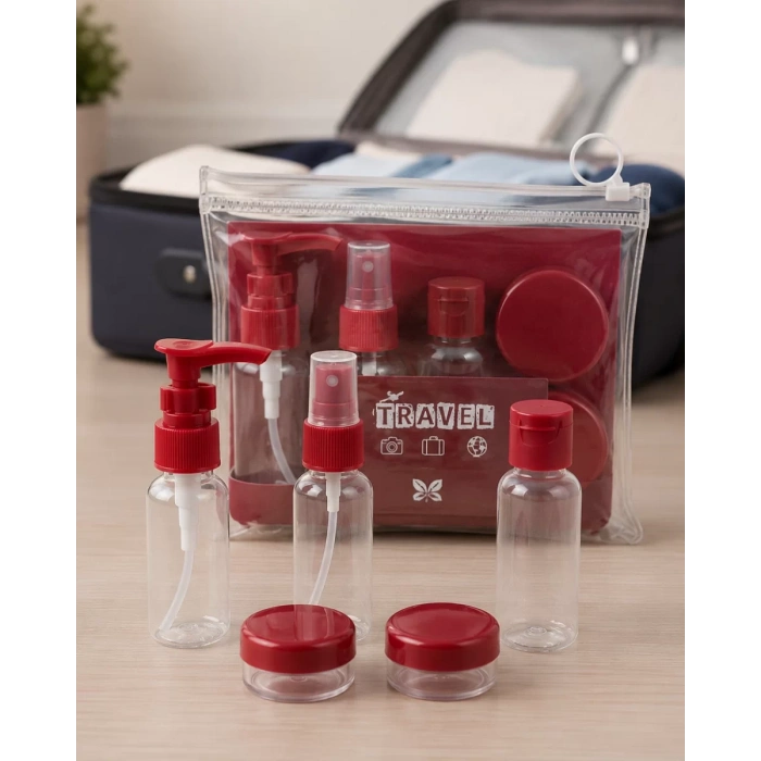 Nevamel® 5 Parça Seyahat Kozmetik Şişe Seti Taşınabilir Sızdırmaz Bakım Kabı