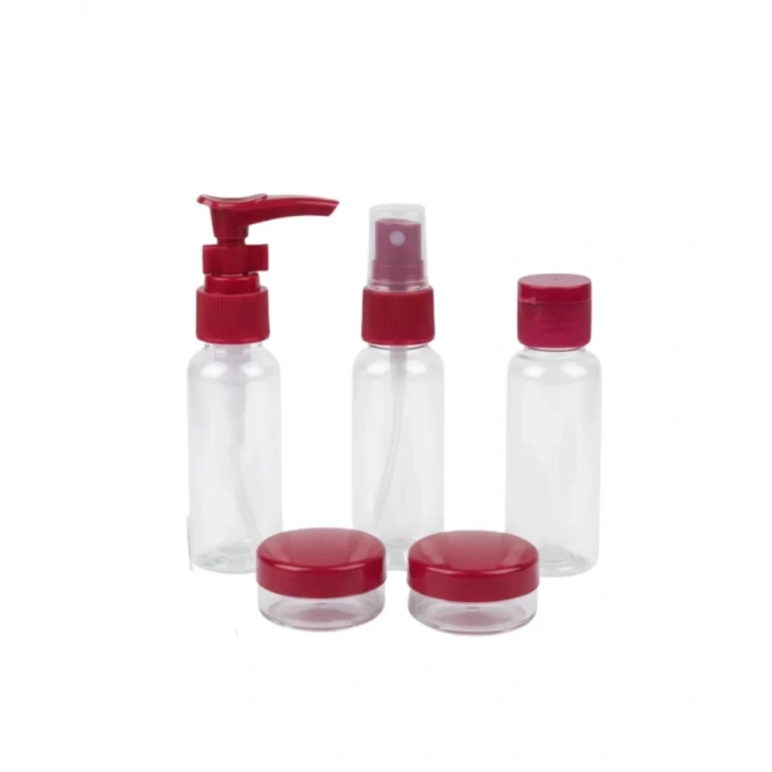 Nevamel® 5 Parça Seyahat Kozmetik Şişe Seti Taşınabilir Sızdırmaz Bakım Kabı