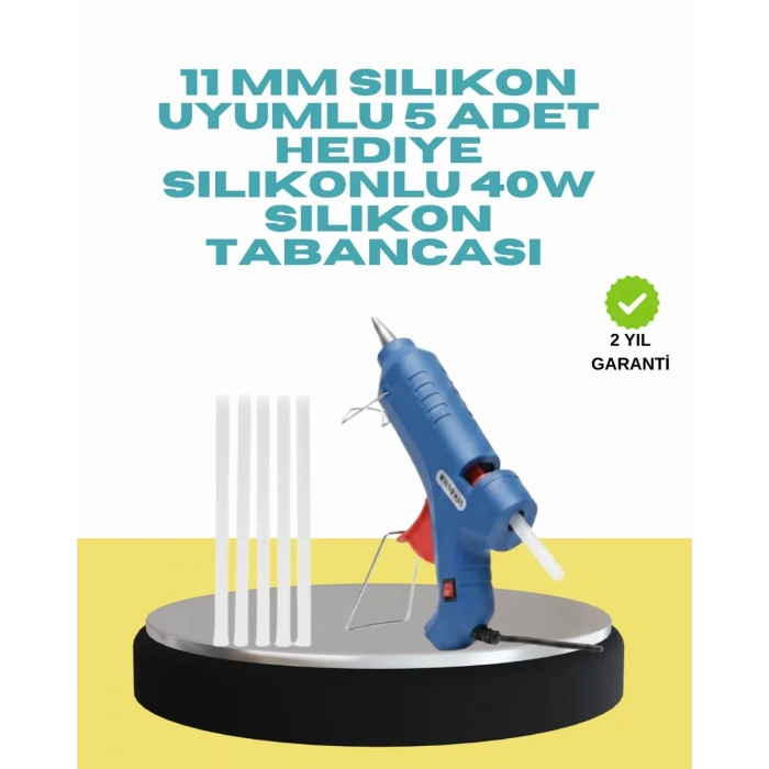 Nevamel® 5 Silikon Hediyeli 40W Silikon Tabancası Ev ve Hobi Kullanımı