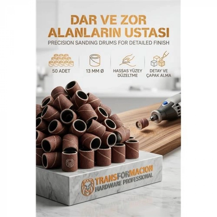 Nevamel® 50li 13 mm Yüzük Zımpara Seti | Detay İşleme & Çapak Alma 723050