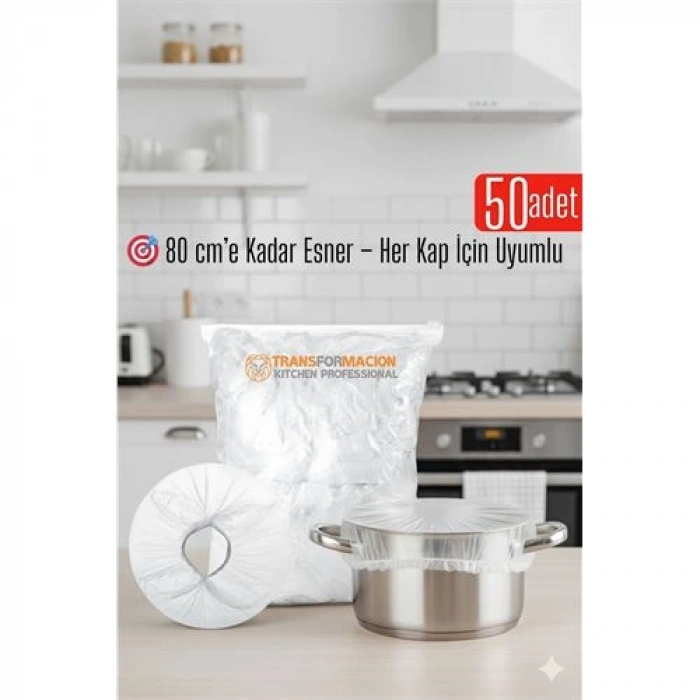 Nevamel® 50li Tencere Bonesi - 80 cm Esnek Streç Kapak Seti Gıda Koruma İçin