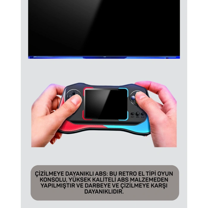 Nevamel 500 Oyunlu 35” Elde Taşınabilir Mini Oyun Konsolu – Şarjlı TV Bağlantılı