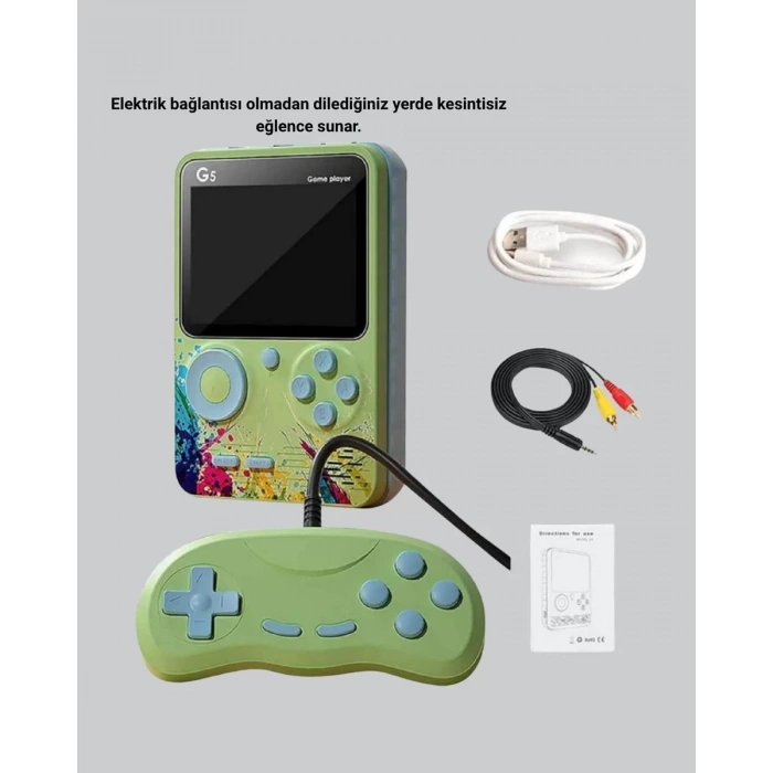 Nevamel® 500 Oyunlu G5 Retro Mini Oyun Konsolu 3 İnç Ekran ve TV Desteği
