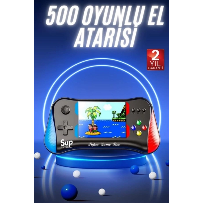 Nevamel 500 Oyunlu Retro Sup Konsolu Taşınabilir Mini Gamepad 35 İnç Ekran