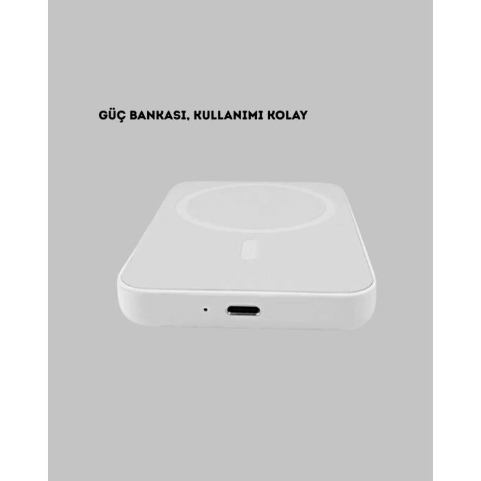 Nevamel 5000mAh Manyetik Powerbank – iPhone Serisi İçin Taşınabilir Kablosuz Şarj Cihazı