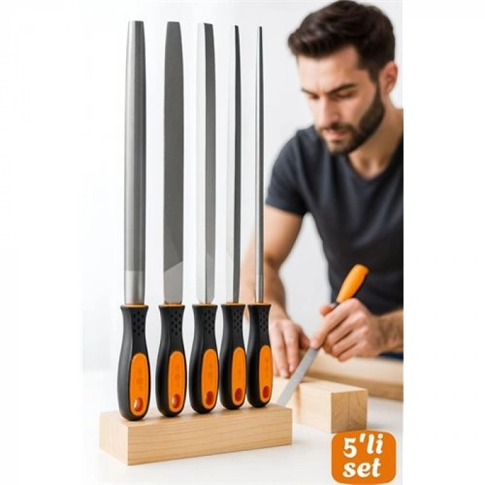 Nevamel® 5’li Profesyonel El Eğesi ve Törpü Seti - Ahşap Törpüsü - Ağaç Törpüsü Endüstriyel Karbon Çelik