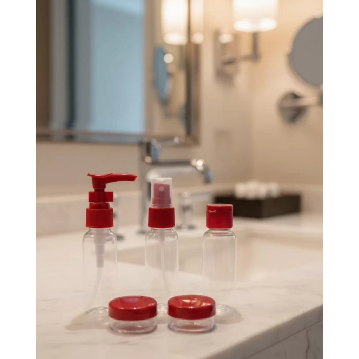 Nevamel® 5’li Seyahat Boy Kozmetik Şişe Seti 30 ml Çantalı Organizer