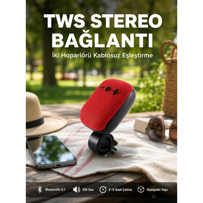Nevamel® 5W Kablosuz Bluetooth Hoparlör Güçlü Bas ve FM Radyo