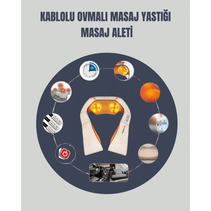 Nevamel 6 Başlıklı Isıtmalı Masaj Cihazı – Tüm Vücut İçin Derin Kas Masajı