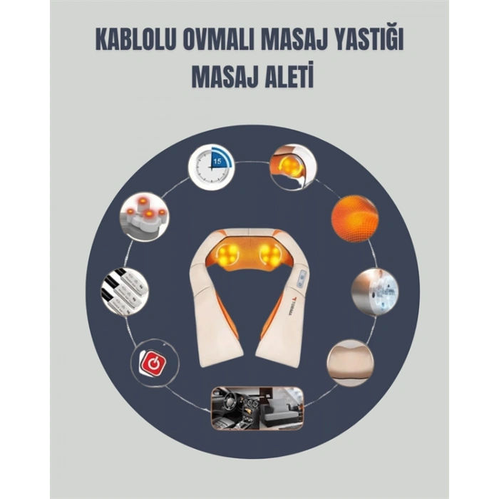 Nevamel 6 Başlıklı Isıtmalı Masaj Cihazı – Tüm Vücut İçin Derin Kas Masajı