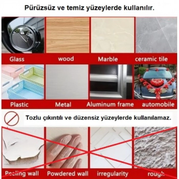 Nevamel 60 Parça Kolay Açılır Güçlü Çift Taraflı Bant 18mmx50mm