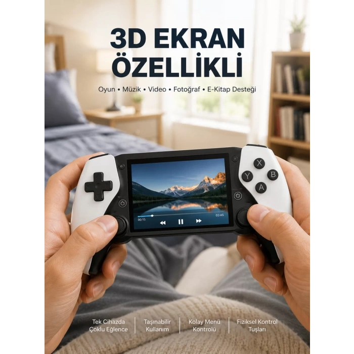 Nevamel® 64GB Hafızalı Emülatör Destekli Oyun Konsolu Yeni Nesil
