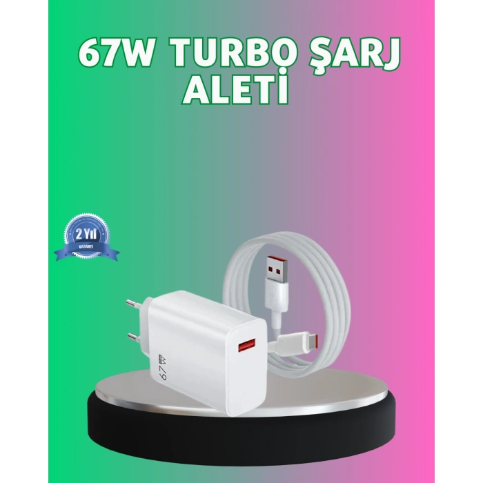 Nevamel® 67 Watt Güçlü Turbo Şarj Aleti Samsung Note 10 Note 20 Uyumlu