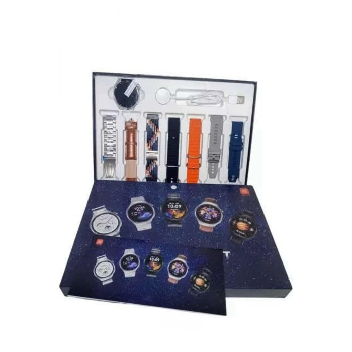 Nevamel 7 Kordonlu Akıllı Saat Siyah Kasa Dokunmatik Ekran Uyku ve Sağlık Takibi