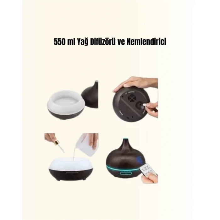 Nevamel® 7 Renk Işıklı Ultrasonik Hava Difüzörü – Sessiz ve Güvenli Kullanım