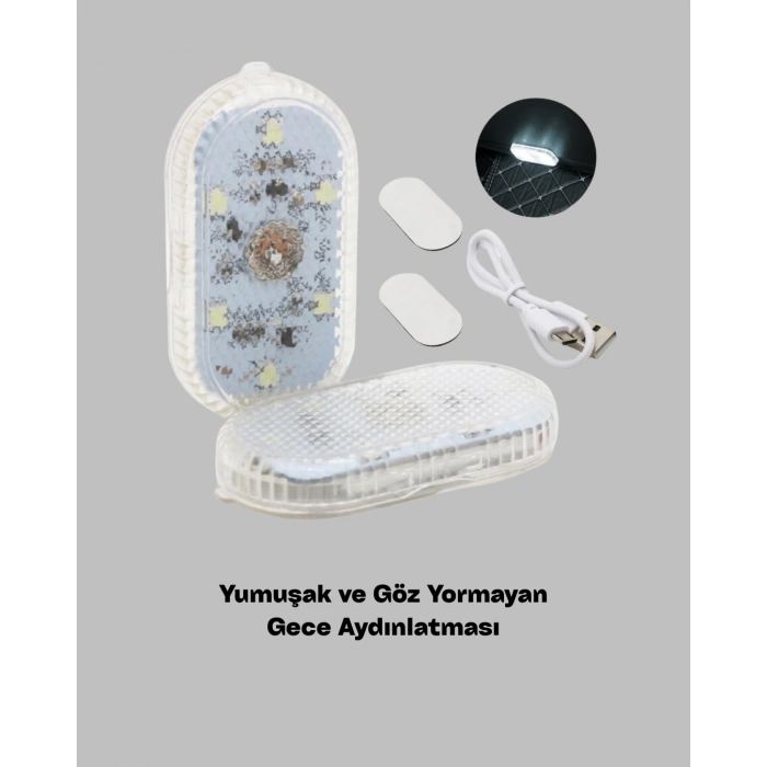 Nevamel 7 Renk Modlu Dokunmatik Sensörlü Mini LED Araç İçi Lamba