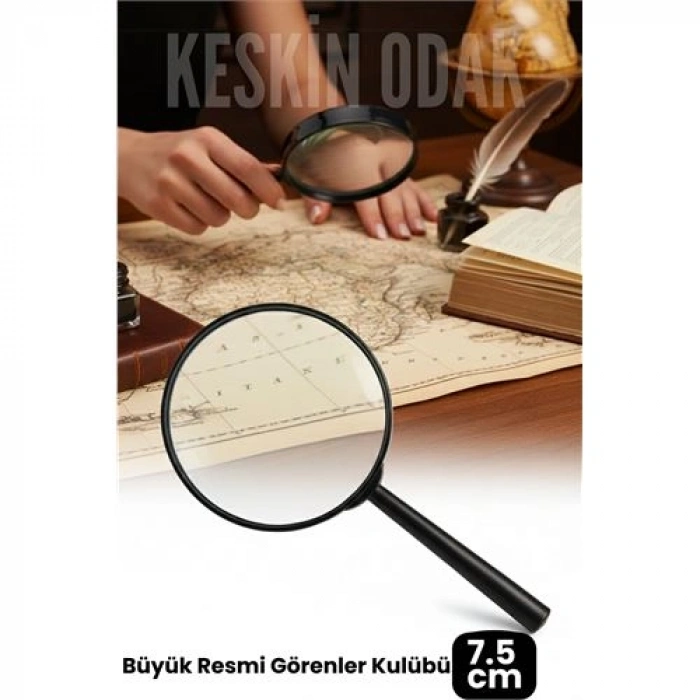 Nevamel® 7.5 cm Optik Lensli El Tipi Büyüteç | Profesyonel Okuma Hobi Koleksiyon Merceği