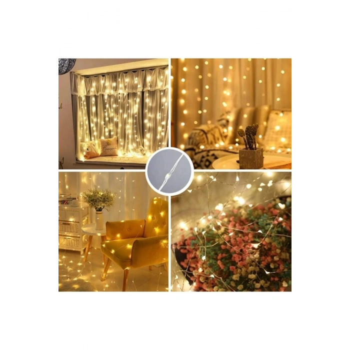 Nevamel  8 Fonksiyonlu Peri Perde Led Uzaktan Kumandalı Günışığı Perde Peri Led (3 mt x 3 mt)