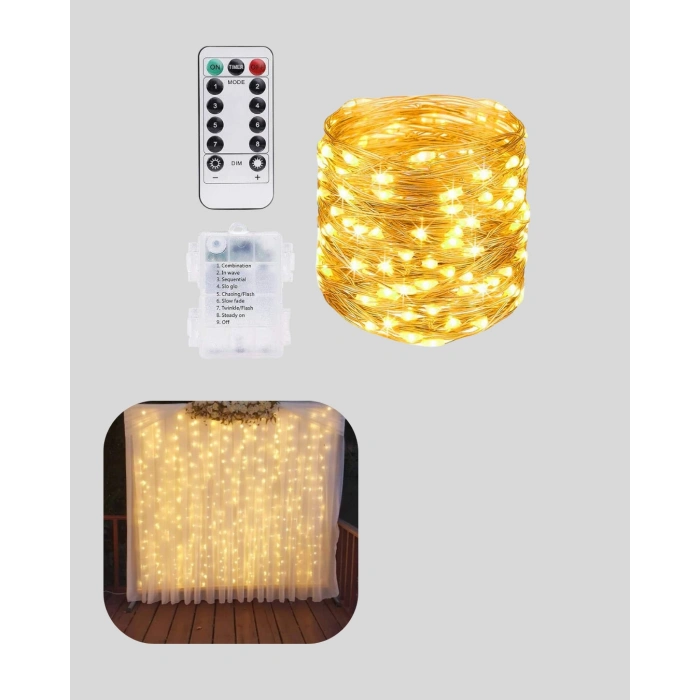 Nevamel® 8 Fonksiyonlu Uzaktan Kumandalı Günışığı Perde Peri Led Dekoratif Işık