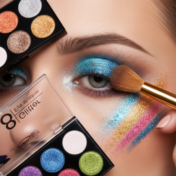 Nevamel® 8 Renk Glitter Far Paleti - 2li Set