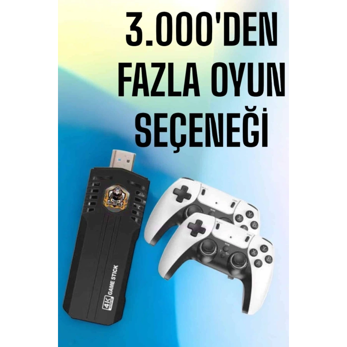 Nevamel 8K Android TV Gme Stick Video Oyun Konsolu Aile Retro 35000 Oyunlu Çift Kollu
