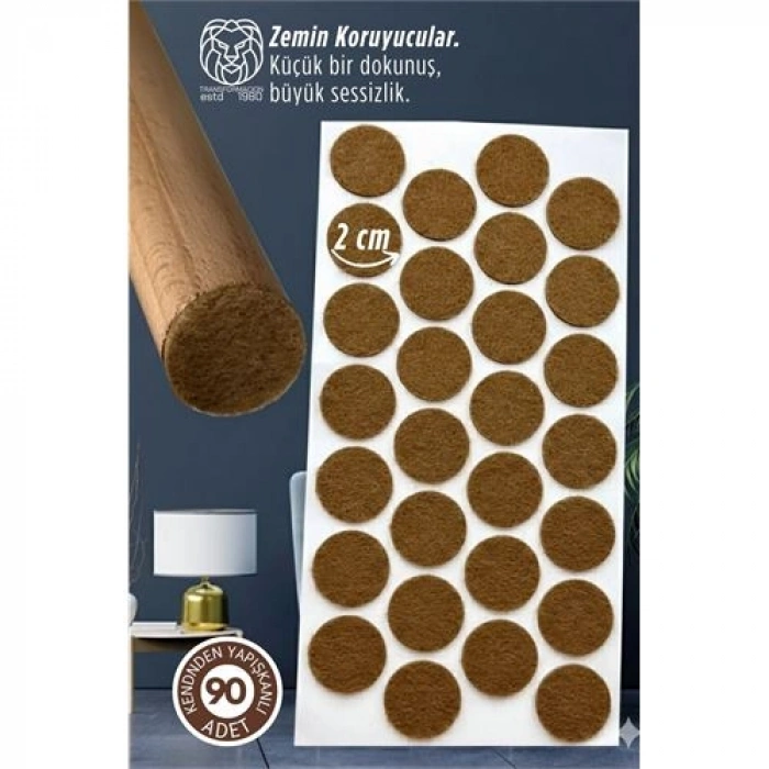 Nevamel® 90 Adet Kendinden Yapışkanlı 2x2 cm Premium Zemin Koruyucu Keçe Seti