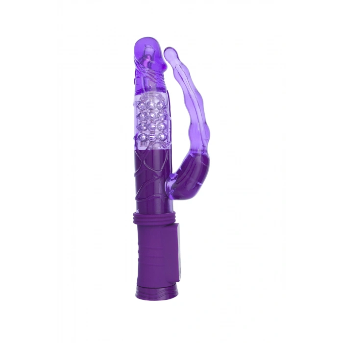 Nevamel® A-Toys Anal-Vajinal Vantuzlu Vibratör, Mor, 22 Cm