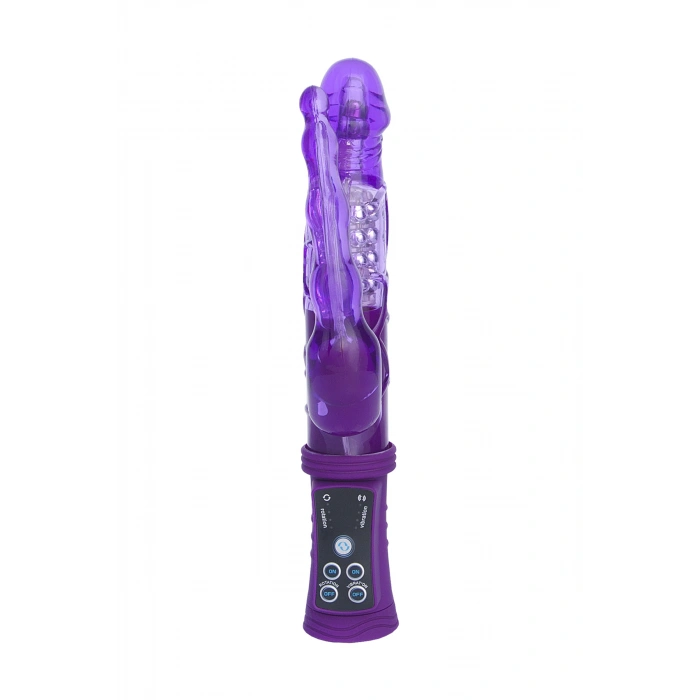 Nevamel® A-Toys Anal-Vajinal Vantuzlu Vibratör, Mor, 22 Cm