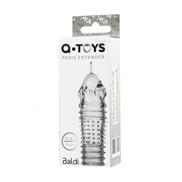 Nevamel® A-Toys Baldi Penis Kılıfı, Tpr, Şeffaf, 15,3 Cm