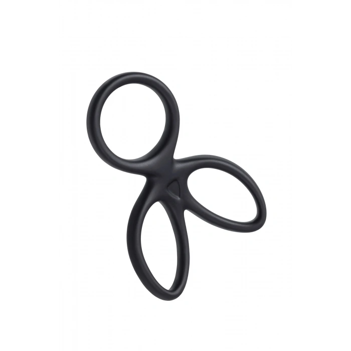 Nevamel® A-Toys Kraken Üçlü Penis Halkası, Silikon, Siyah, 10 Cm