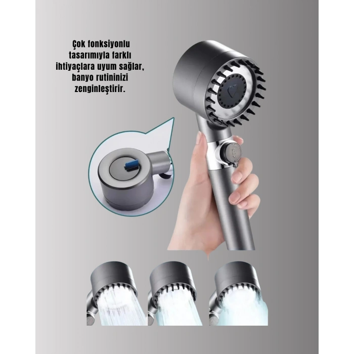 Nevamel® Aç Kapa Tuşlu Filtreli Duş Başlığı Yeni Nesil Tasarım