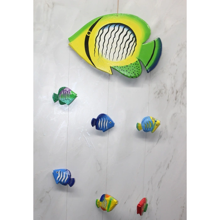 Nevamel Ahşap Balıklı Rüzgar Çanı