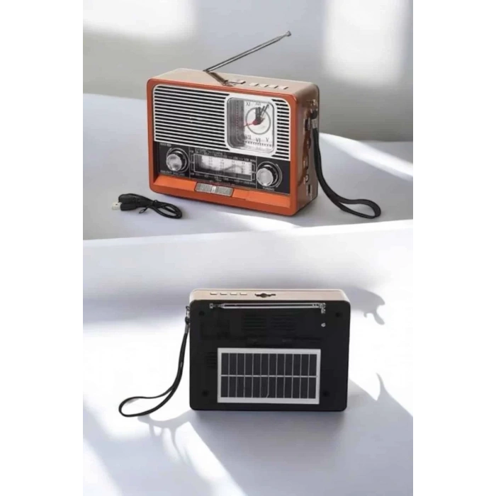 Nevamel® Ahşap Görünümlü Retro Bluetooth Radyo USBAUX Ve SD Kart Girişli