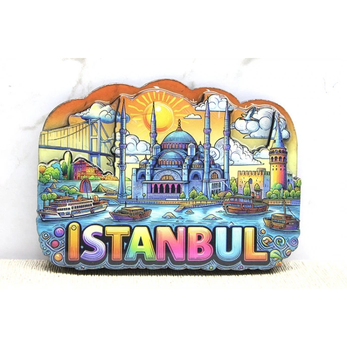 Nevamel® Ahşap İstanbul Temalı Magnet - Model 8